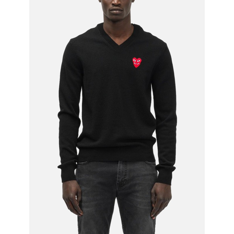 Value Pack Double Eye V Neck Sweater - Black