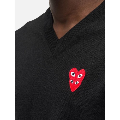 Value Pack Double Eye V Neck Sweater - Black